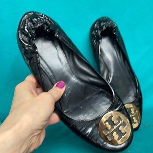 Tory Burch Black  Elastic Ballerina flats size 8